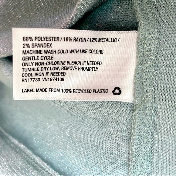 Wild Fable Blue Metallic Ruched Front Longsleeve - Picture 5 of 5